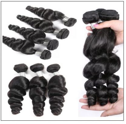 3 Bundles Loose Wave Hair and Closure 100 Virgin Human Hair img 2-min