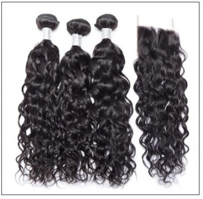 3 Bundles Malaysian Water Wave Human Hair With Closure IMG 4-min