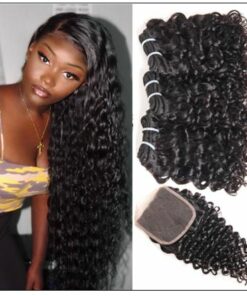 3 Bundles Malaysian Water Wave Human Hair With Closure IMG-min