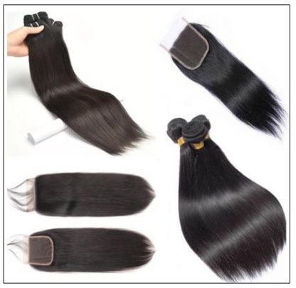 3 Bundles Peruvian Straight Hair Deals with Lace closure img 3-min
