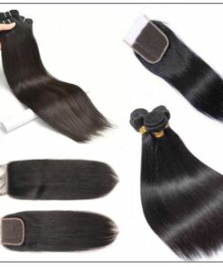 3 Bundles Peruvian Straight Hair Weft With Closure img 2-min