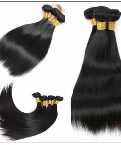 3 Bundles Peruvian Straight Hair Weft With Closure img 3-min