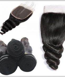 3 Bundles Premium Virgin Hair Loose Wave With Lace Closure img 4-min