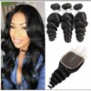 3 Bundles Premium Virgin Hair Loose Wave With Lace Closure img-min