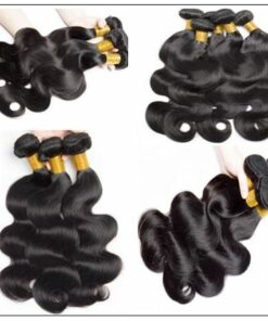 3 Pcs Body Wave Virgin + Human Hair With Lace Closure img 2-min