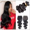 3 Pcs Body Wave Virgin + Human Hair With Lace Closure img-min