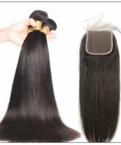 3 bundles Indian straight hair with closure IMG 2-min