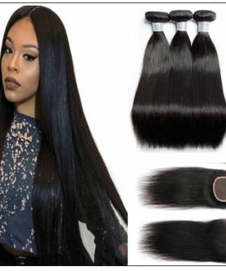 3 bundles Indian straight hair with closure IMG-min