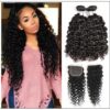 3 bundles brazilian water wave virgin human hair with lace closure img-min