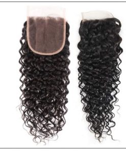 3 bundles peruvian water wave hair weaving with lace closure img 2-min