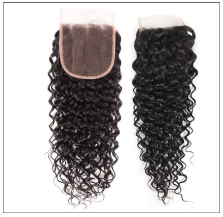3 bundles peruvian water wave hair weaving with lace closure img 2-min