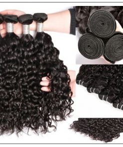3 bundles peruvian water wave hair weaving with lace closure img 3-min
