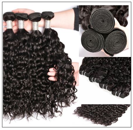 3 bundles peruvian water wave hair weaving with lace closure img 3-min