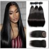 3 bundles raw virgin straight hair with lace closure IMG-min