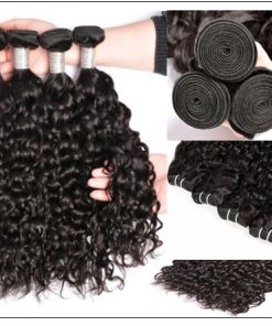 3 bundles water wave virgin with 4×4 inch lace closure free part closure img 4 min