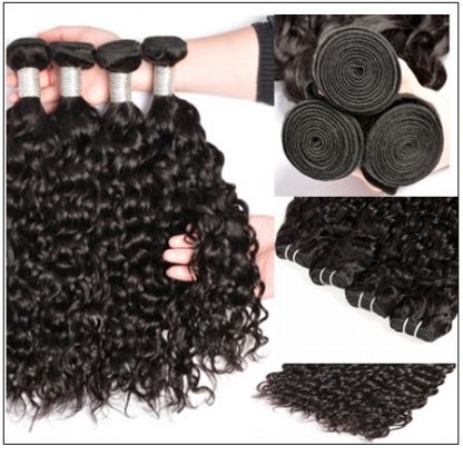 3 bundles water wave virgin with 4×4 inch lace closure free part closure img 4 min