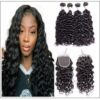3 bundles water wave virgin with 4×4 inch lace closure free part closure img-min