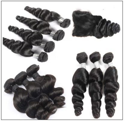 3Pcs Indian Loose Wave Virgin Hair With Closure img 2