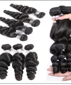 3Pcs Indian Loose Wave Virgin Hair With Closure img