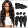 3pcs Indian Loose Wave Virgin Hair With Closure img-min