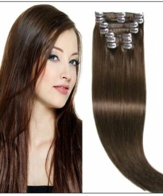 4 Medium Brown Hair Extensions Clip In Hair img min