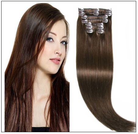 4 Medium Brown Hair Extensions Clip In Hair img min
