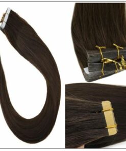 #4 dark brown Straight tape in hair extension 100%virgin hair img 3-min