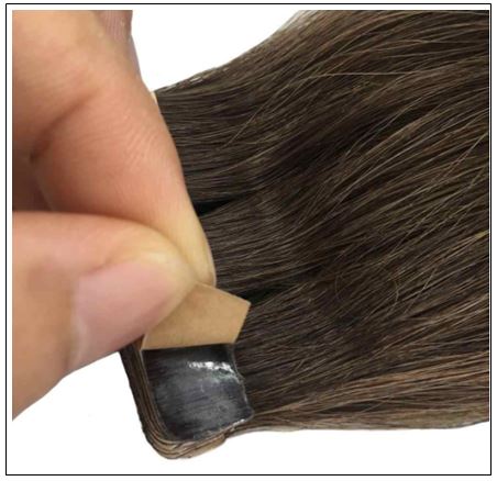 #4 dark brown Straight tape in hair extension 100%virgin hair img 4-min
