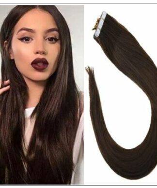 #4 dark brown Straight tape in hair extension 100%virgin hair img-min