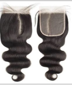 5x5 HD Lace Closure With 3 Bundles Body Wave Human Hair Weaves Transparent Lace Natural img 2-min