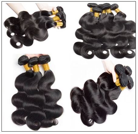 5x5 HD Lace Closure With 3 Bundles Body Wave Human Hair Weaves Transparent Lace Natural img 3 min 1