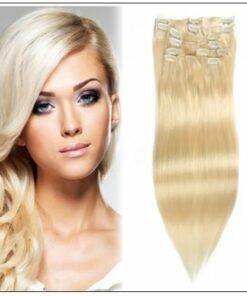 #613 Lightest Blonde Clip In Hair Extensions img-min
