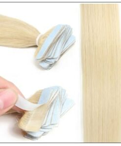 #613 lightest blonde Straight tape in hair extension 100% virgin hair img 2-min