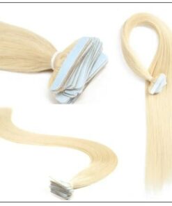#613 lightest blonde Straight tape in hair extension 100% virgin hair img 3-min