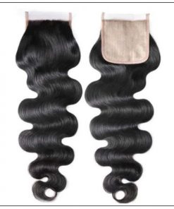 Body wave PU skin base closure pieces 4×4 human hair closure Realistic Scalp natural color img 2