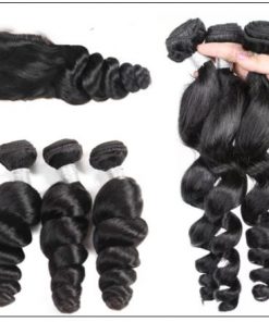 Brazilian 3 Bundles Loose Wave With Lace Closure img 4 min