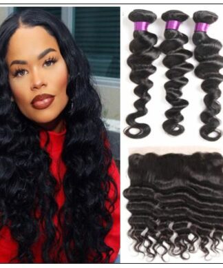 Bundles Loose Deep Wave Human Hair With 13x4 Frontal img-min