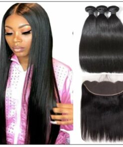 Bundles Straight Human Hair With Lace Frontal img-min
