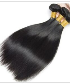 High-quality lace closure with straight hair 3 bundles img 3-min-1