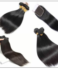 High quality lace closure with straight hair 3 bundles img 4 min 1