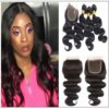 Indian body wave hair weft with closure img
