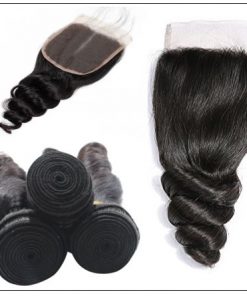 Malaysian Good Quality 3pcs Loose Wave Hair With Lace Closure img 4 min