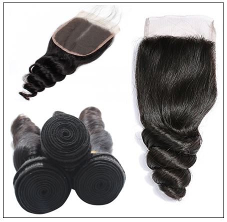 Malaysian Good Quality 3pcs Loose Wave Hair With Lace Closure img 4 min