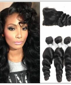 Malaysian Good Quality 3pcs Loose Wave Hair With Lace Closure img-min