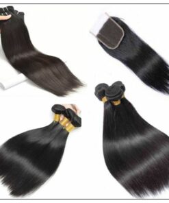 Malaysian straight virgin hair 3 bundles with closure img 4 min