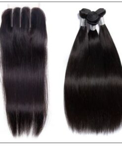 Malaysian straight virgin hair with 3 part lace closure img 4-min