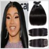 Malaysian straight virgin hair with 3 part lace closure img-min