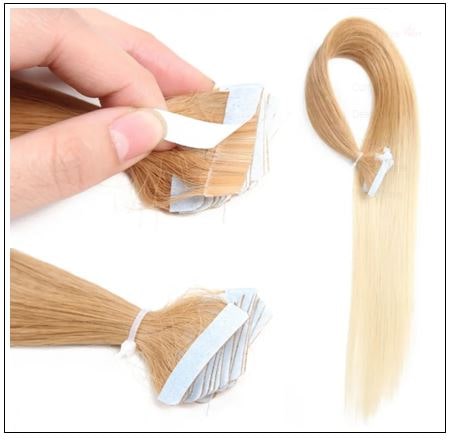 Ombre Straight Tape In Hair Extensions T27-613 100% Virgin Hair IMG 3-min