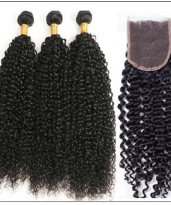 Peruvian Jerry Curly Hair 3 Bundles With Lace Closure img 2-min