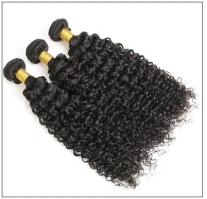 Peruvian Jerry Curly Hair 3 Bundles With Lace Closure img 4 min